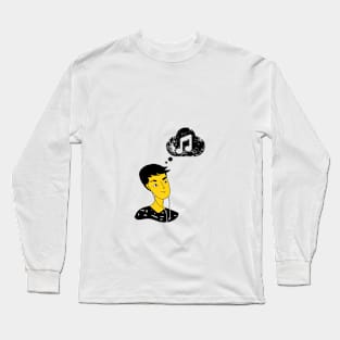 Thinking music Long Sleeve T-Shirt